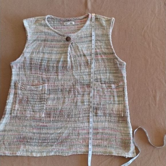 Yasuko Kurisaka Anthropologie Woven Cotton 2 Pocket Sleeveless Top - Picture 10 of 16